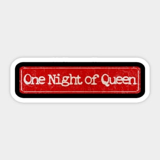 vintage retro plate One Night of Queen Sticker